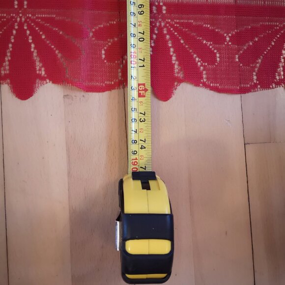 Red Lace Christmas Tablecloth 54"x 72" Rectangle w/ Christmas Theme Designs - Picture 3 of 7